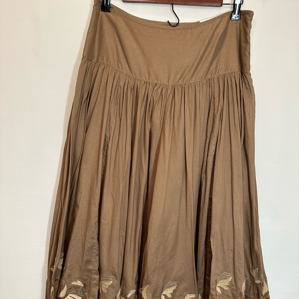a.n.a A New Approach Skirt Womens Size 8 Embroidered 100% Cotton Tiered Lined - Picture 15 of 16